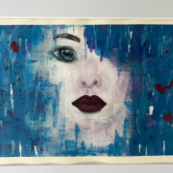 “Escape” Woman’s Face Acrylic Watercolor Painting | Original Artwork - Picture 2 of 7